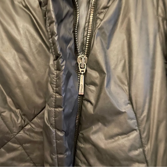 masnada Asymmetrical Polymide Long Black Hooded Puffer Coat - Made in Italy - Picture 8 of 15